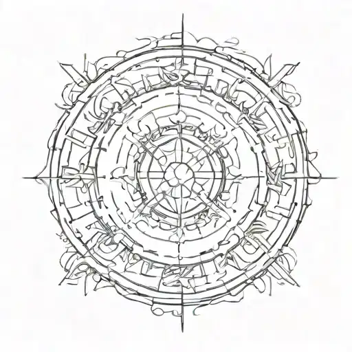 passport coming out of circle  tattoo design idea