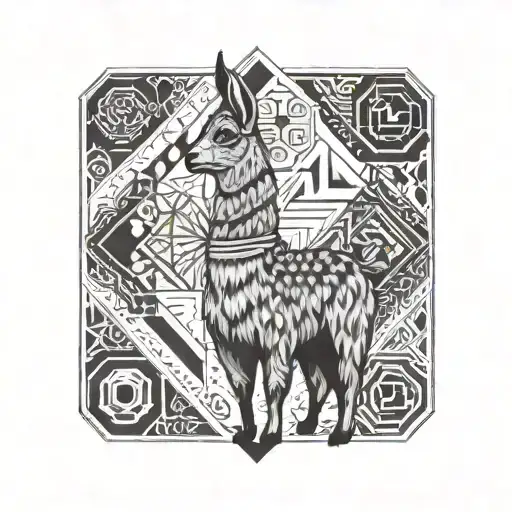 llama tattoo design idea