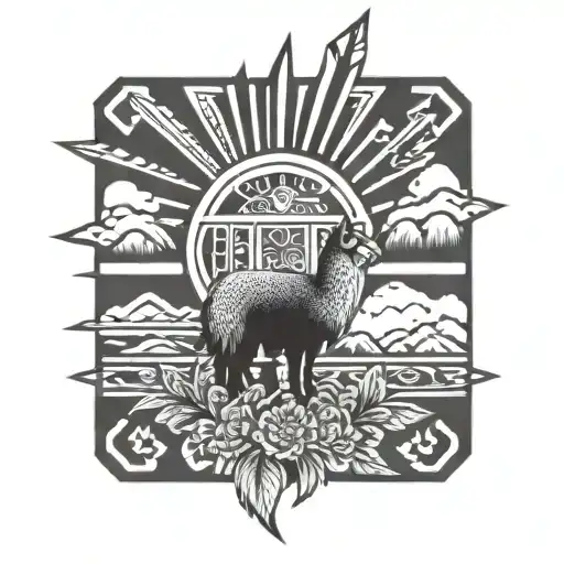 alpaca peru tattoo design idea