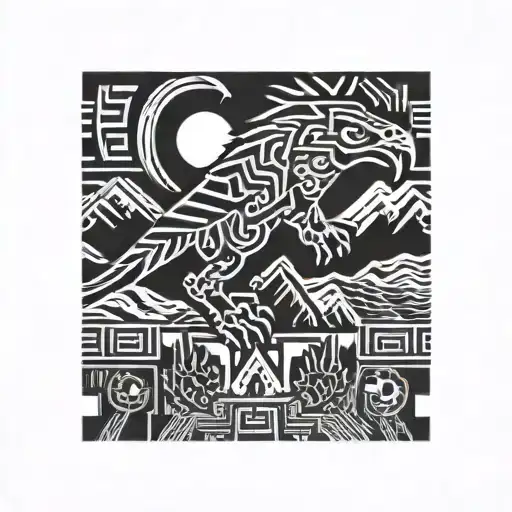 peru inca thunderbolt tattoo design idea