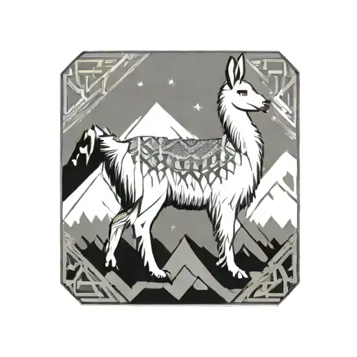 llama tattoo design idea