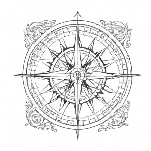 compass circle tattoo tattoo design idea