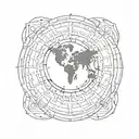passport coming out of circle  tattoo design idea