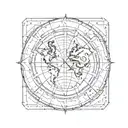 passport coming out of circle  tattoo design idea