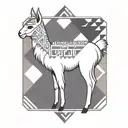 llama circle shape tattoo design idea