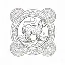alpaca circle surrounding tattoo design idea