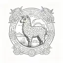 alpaca circle surrounding tattoo design idea