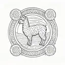 alpaca circle surrounding tattoo design idea