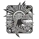 peru inca thunderbolt tattoo design idea