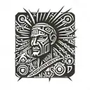 peru inca thunderbolt tattoo design idea
