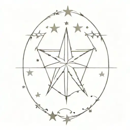 If you wanna go far, you gotta go far away star tattoo design idea