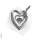 heart lock with name inside key  tattoo design idea