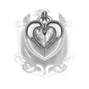 heart lock and keywith name inside key  tattoo design idea