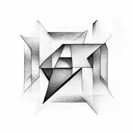 letter E mathematic type square tattoo design idea