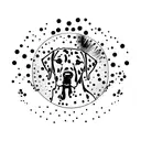 Dalmatian walking over a rainbow tattoo design idea