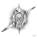 rock hammer and piton tattoo design idea