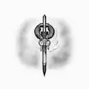 rock hammer and piton tattoo design idea