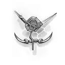 rock hammer and piton tattoo design idea