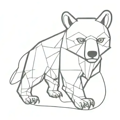 bear trap heart shape tattoo design idea