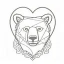 bear trap heart shape tattoo design idea
