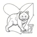 bear trap heart shape tattoo design idea