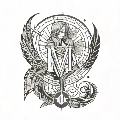 Virgo zodiac sign and date of birth 19/09/2000 in Roman letters tattoo design idea