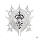  saint performing black magic  tattoo design idea