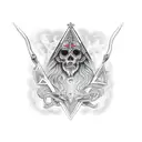  saint performing black magic  tattoo design idea