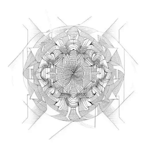 optical illusion tattoo design idea