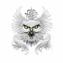 owl lion phoenix tattoo design idea