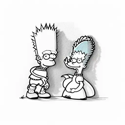 bart and lisa simpson tattoo design idea