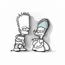 bart and lisa simpson tattoo design idea