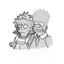 bart and lisa simpson tattoo design idea