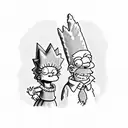 bart and lisa simpson tattoo design idea