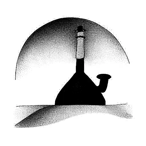 snail with a chimney as a house tattoo design idea