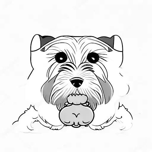 schnauzer with a cat hugging  tattoo design idea