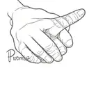the word 'promise' written on the right pinky finger tattoo design idea