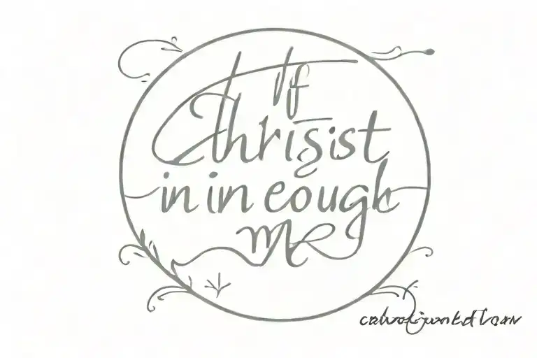 if Christ is in me I am enough tattoo design idea
