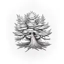 cedar tree tattoo design idea