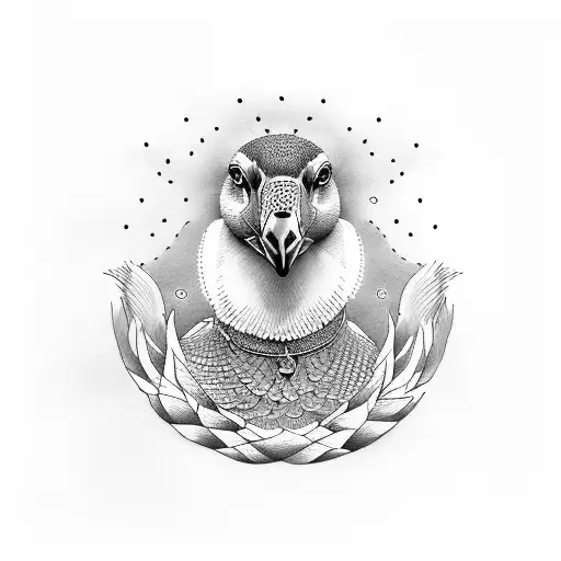 goose in balaclava tattoo design idea