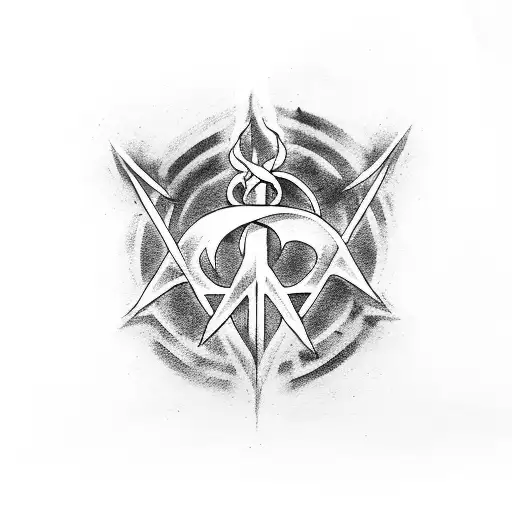 the deathly hallows fused with the dark mark tattoo design idea