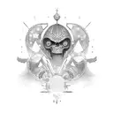 teljes kar tetovalas, alkaron homokora, felkaron a vilagur es ezeket osszekotni, szinesbe tattoo design idea