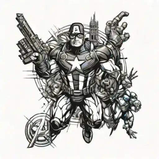 avengers sleave tattoo tattoo design idea
