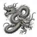 Chinese dragon fighting a  thai dragon  tattoo design idea