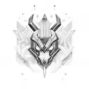 Wilfrido sword thunder tattoo design idea