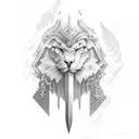 Wilfrido sword thunder tattoo design idea