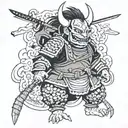 japanese samurai demon girl tattoo design idea
