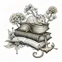 mouse, book, anchor, stump, photography, wild flowers  tattoo design idea