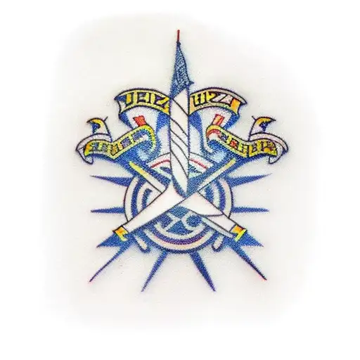 USSR Second Lieutenant Rank with Roman Numerals of Date of Birth and Death tattoo design idea