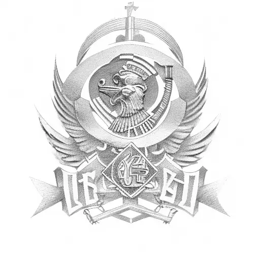 USSR Second Lieutenant Rank with Roman Numerals of Date of Birth and Death tattoo design idea